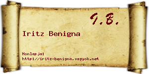 Iritz Benigna névjegykártya